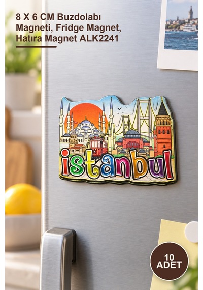 10 Adet İstanbul Temalı Magnet 8 X 6 Cm Buzdolabı Magneti, Fridge Magnet, Hatıra Magnet Alk2241 1