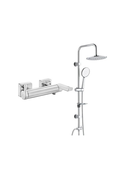 E.c.a. İcon Banyo Bataryası+t-may Banyo Bostan Oval Tepe Duş Takımı Seti - Krom - Paslanmaz