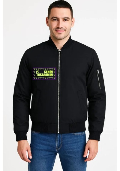 Efnaz Style Ön Bomber Ceket - Siyah