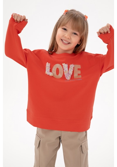 U.S. Polo Assn.  Kız Çocuk Nar Çiçeği Bisiklet Yaka Sweatshirt 50298159-VR239