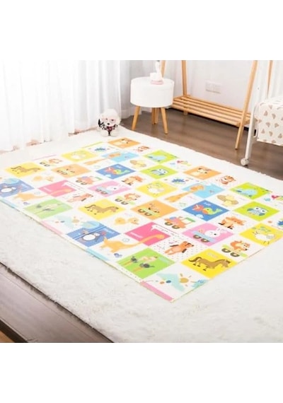 Katlanabilir Çift Taraflı Bebek Oyun Matı, 150x200 Cm