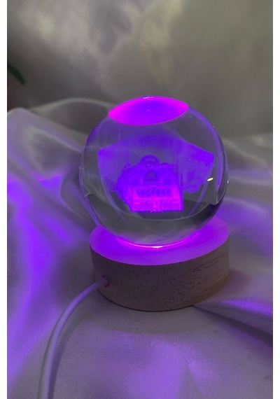 Sultan Ahmet 3d Led Işık Gecelambası Cam Küre Çok Renk Günışığı Ahşap Sultanahmet Cami Gece Lambası 6 Cm