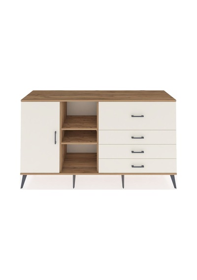 Kronos Konsol 4 Raflı 4 Çekmeceli Tek Kapaklı 176x59x99 Çam-ayta Çam-aytaşı