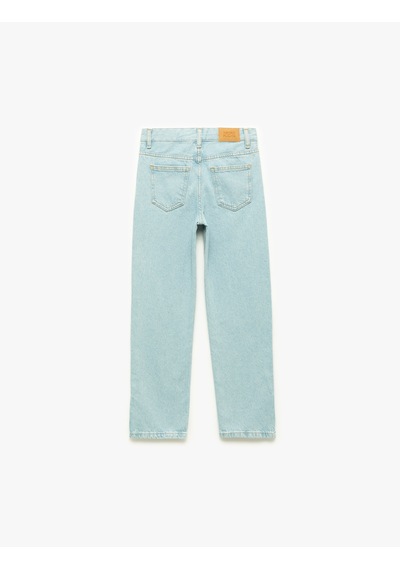 Koton Pamuklu Cepli Mom Fit Denim Pantolon Lıght Indıgo 6wkg40023ad Açık Mavi