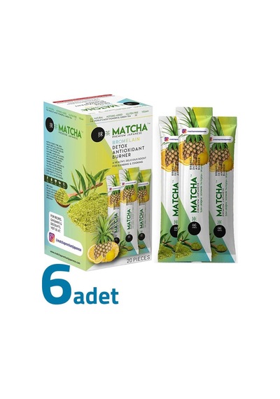 Matcha Premium Japanese Bromelain Ananaslı Limonlu Matcha Çayı 6'lı 20 x 8 G