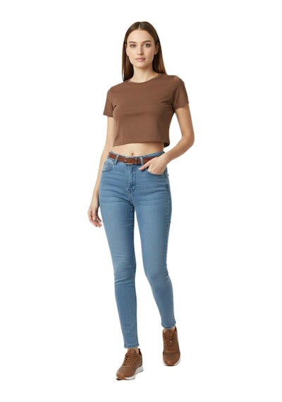 Kadın Yüksek Bel Jeans Dar Paça Pantolon 2248 Bgl-st02900 Mavi