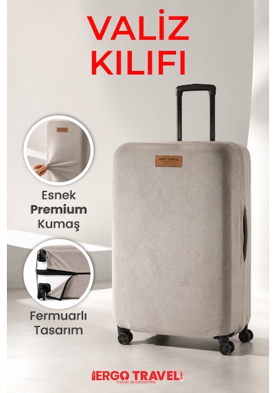 Viscofoam Valiz Bavul Koruma Kılıfı Kadife Kılıf - Gri | Ergo Travel