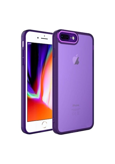 Apple Uyumlu iPhone 7 Plus Kılıf Kamera Korumalı Transparan Zore Post Kapak Derin Mor