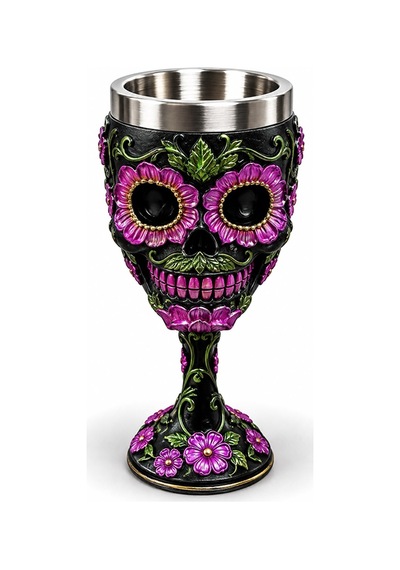 Day Of The Dead Şeker Kuru Kafa Tasarımlı 3d Çelik Kadeh Bardak Alk6513