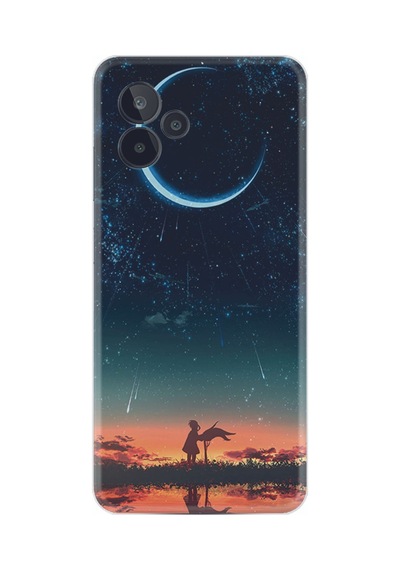General Mobile Gm 24 Pro Kılıf Silikon Desen Özel Seri Ay Ve Kız 1720