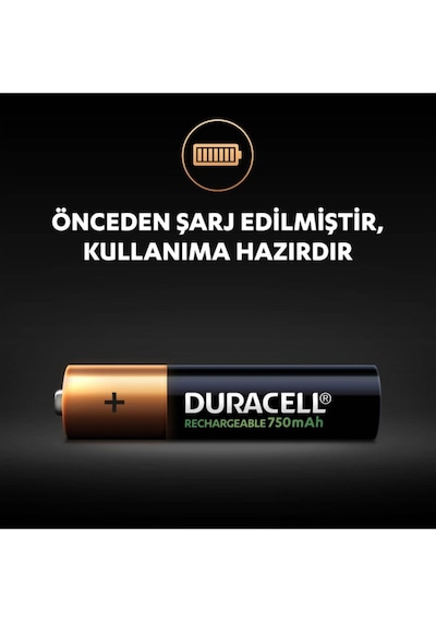 Duracell Şarj Edilebilir Aaa 750 Mah Pil 2 Li Paket