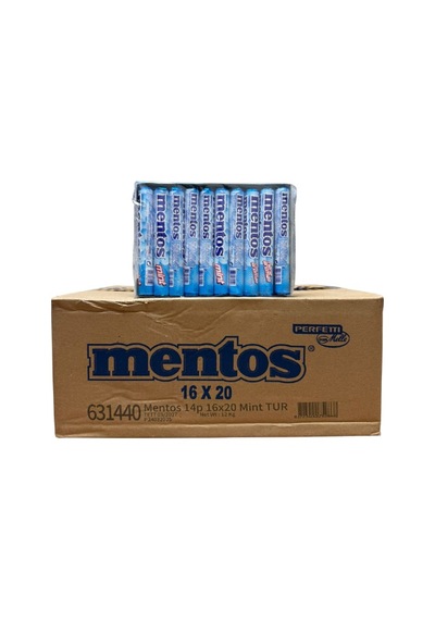 Mentos Nane Aromalı Çiğnenen Draje Şekerleme 37,5 Gr 20 16 Adet-229