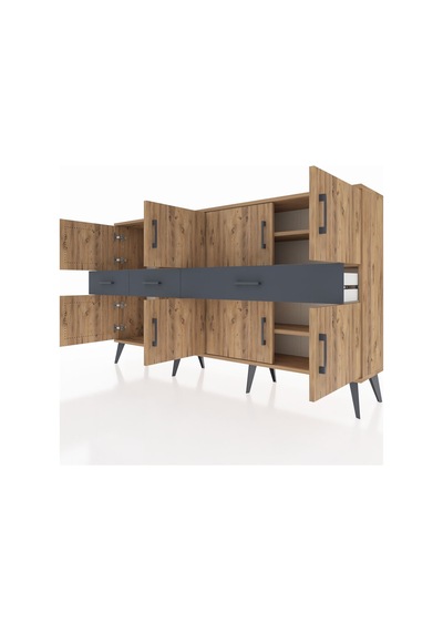 Arges Konsol 5 Raflı 3 Çekmeceli 8 Kapaklı 176x30x99 Çam-çam/antrasit Atlas Çam/antrasıt - Atlas Çam Arges Konsol 5 Raflı 3 Çekmeceli 8 Kapaklı 176x30x99 Çam-çam/antrasit Atlas Çam/antrasıt - Atlas Çam