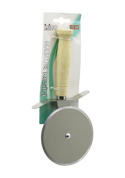 İbico İ22-081 Pizza Ve Hamur Kesici Rulet Çap: 8.8cm Ahşap Saplı 10cm Büyük Metal Tek Başlı - 12'li Paket Diğer