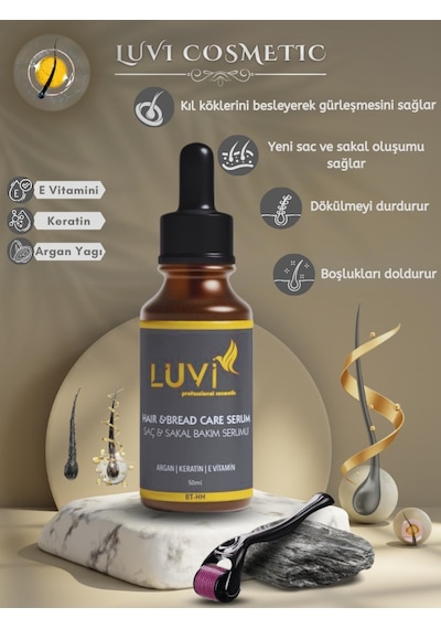 Luvi Cosmetic Saç ve Sakal Çıkarıcı Serum 50 ML + Dermaroller