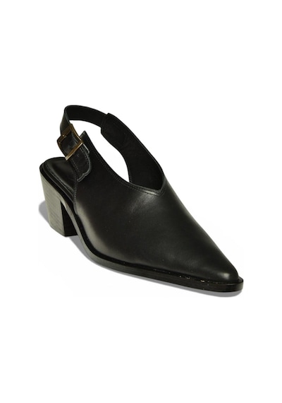Fox Shoes Y654300203 Siyah Hakiki Deri Alçak Topuklu Western Ayakkabı Siyah