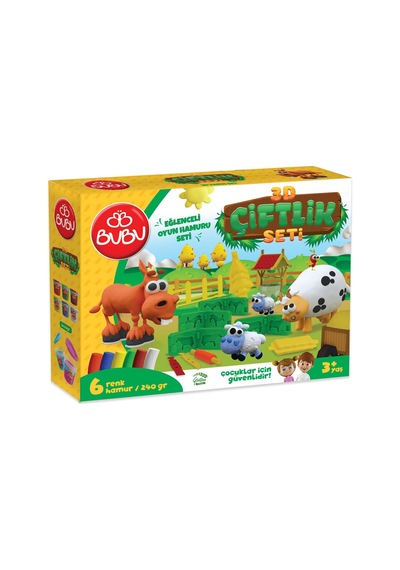 Bu-bu Oyun Hamuru Seti 3d Çiftlik L Bubu-oh0013 Çok Renkli