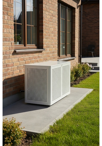 Klima Motoru/dış Ünite Gizleme/koruma Kafesi Xl 120x62x150 H Square Beyaz