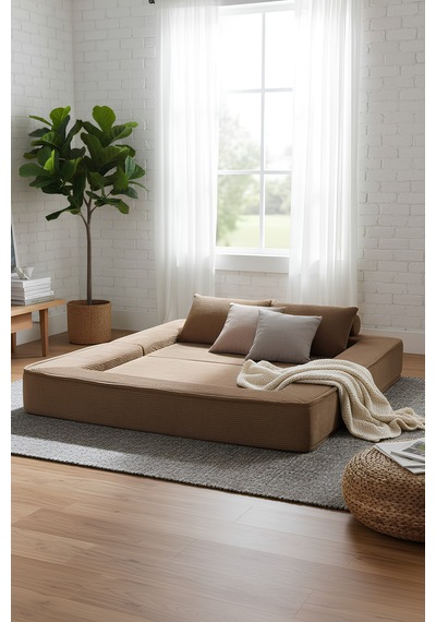 Reflekta Havuzlu Sünger Koltuk Yataklı Açılır 150x180 Rollpack Sünger Koltuk Kahverengi