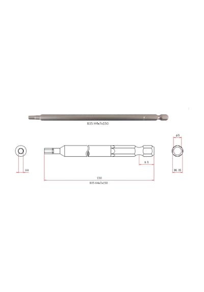 vessel 424095 Allen Bits Uç 4x150 MM