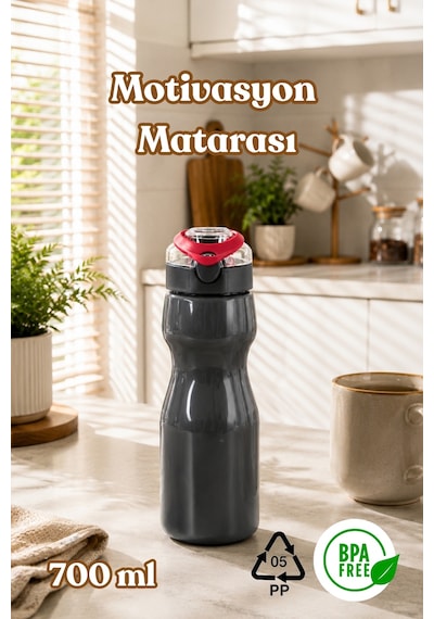 Porsima 911037-2 Bpa Free Motivasyon Sporcu Su Matarası Suluk 0,7lt Su Şişesi Fuşya