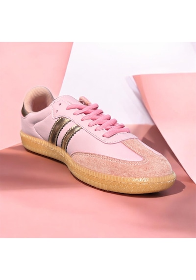 Kadın Spor Ayakkabı Pembe Sneaker Bağcıklı Günlük Rahat Kaymaz Taban Şık Tasarım