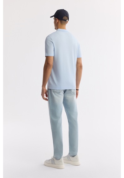 Avva Erkek Açık Mavi Polo Yaka Basic Rayon Triko Regular Fit T-shirt A51y5035