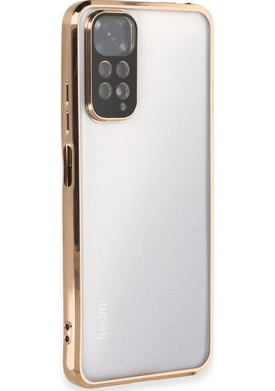 Xiaomi Redmi Note 11 Uyumlu Kılıf Lensli Silikon - Gold