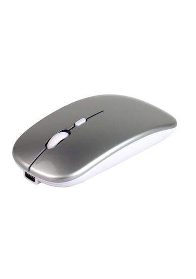 K835 Çift Modlu Kablosuz Klavye 2.4 Ghz + Bluetooth 3.0/5.0, Şarj Edilebilir, Çoklu Cihaz Desteği Gümüş Optik