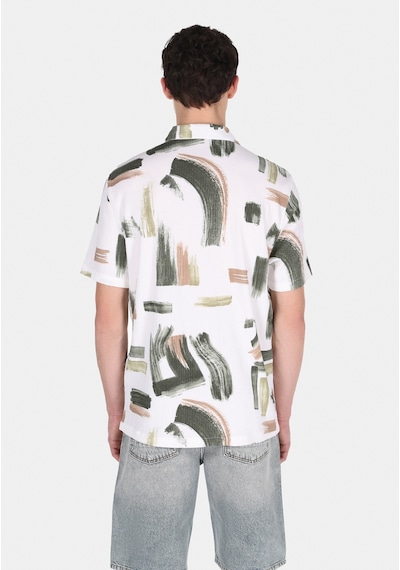 Colin's Colins Regular Fit Shirt Neck Baskılı Erkek Yeşil Kısa Kol Gömlek Cl1076869 Q1.v1 Gpt Green Printed