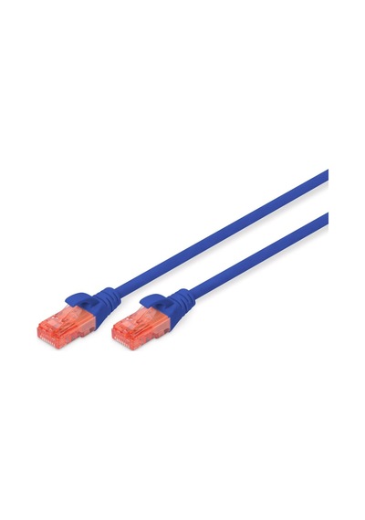 Cat 6 U-utp Bağlantı Kablosu, Bakır, Lszh Awg 26/7, Uzunluk 10 Metre Mavi