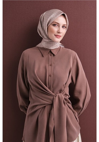 Armine Saf İpek Sura Eşarp 9622d 01 Çikolata Kahve