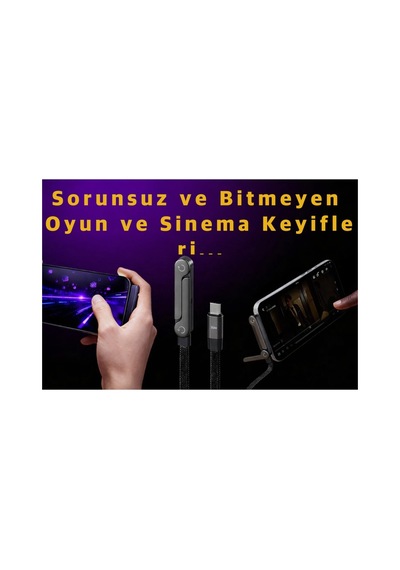 Type-c 240w Extra Dayanıklı Super Hızlı 480 Mps Veri Aktarımı Hem Stand Hem Şarj Kablosu Bir Arada Siyah - 841269187