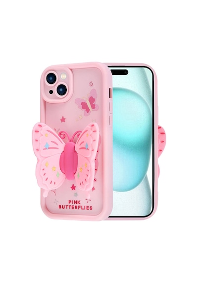 Apple Uyumlu iPhone 15 Plus Kılıf Kamera Korumalı Figür Tasarımlı Zore Kapya Kapak-pembe Açık Pembe Açık Pembe Açık