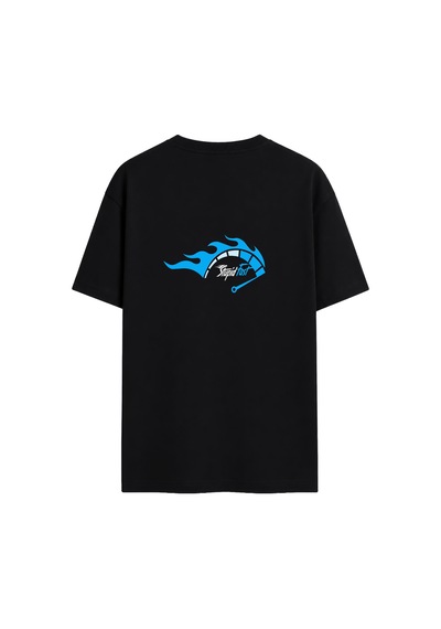 Black Nova Oversize Baskılı Unisex %100 Pamuk T-shirt Stupid Fast Siyah