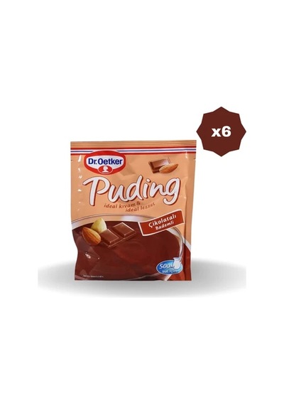 Dr. Oetker Çikolatalı & Bademli Puding 104gr - 6 Adet