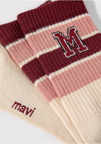 Mavi - M Logo Detaylı Beyaz Soket Çorap 1912828-32324 Beyaz