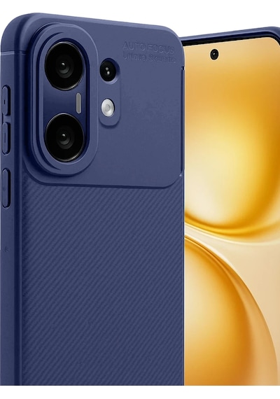 Vivo X200 Fe Uyumlu Kılıf Karbon Tasarım Kamera Korumalı Silikon Telefon Kılıfı Kapak Lacivert