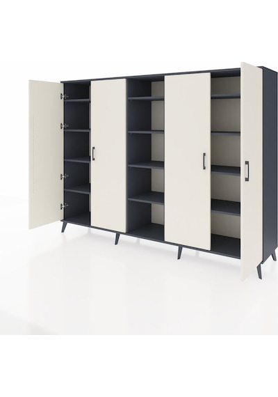 Hyperion Dolap 12 Raflı 4 Kapaklı 220x44x163 Antrasit-aytaşı/antr Antrasit-aytaşı/antrasit Hyperion Dolap 12 Raflı 4 Kapaklı 220x44x163 Antrasit-aytaşı/antr Antrasit-aytaşı/antrasit