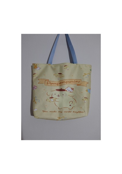 Owl Bag Sanrio Kawai - Pompompurin Desenli Tasarım Kumaş Omuz Çantası sarı