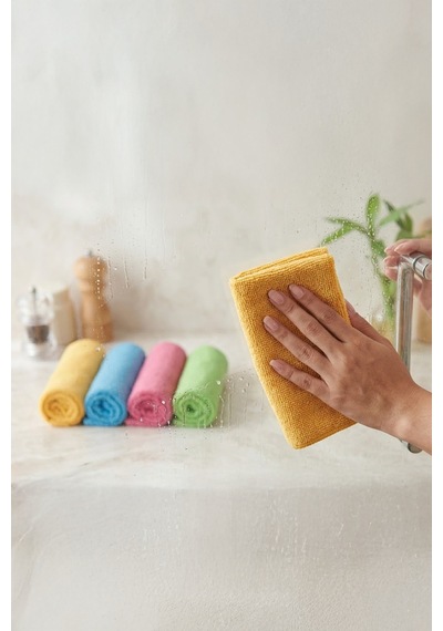 Myclean 4'lü Mikrofiber Temizlik Bezi, Mikrofiber Havlu Bez 28x36cm Diğer