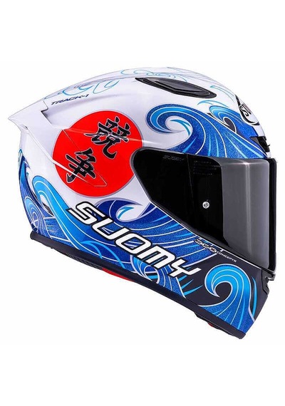 Suomy Motosiklet Kaskı - Track-1 Kask Waves Beyaz - M