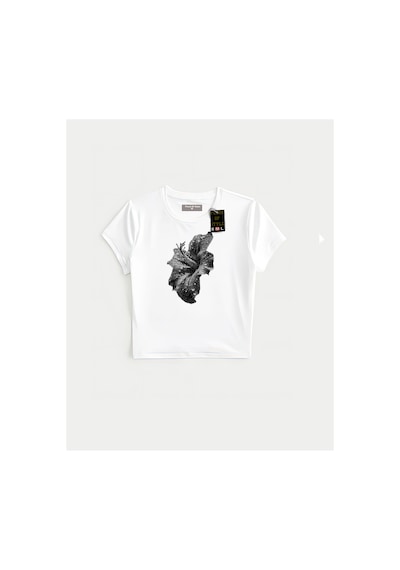 Flood Of Style Beyaz Babby Tee Çiçek Özel Tasarım