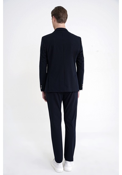 Comfort Fit Çift Yırtmaç Torba Cep Metal Düğmeli Lacivert Blazer Ceket C 734