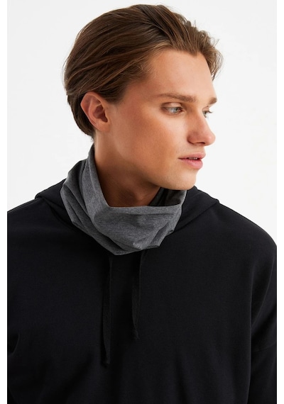 Butikgiz Erkek 4 Fonksiyonlu Koruyucu Pamuklu, Esnek, Terletmez, Bandana, Boyunluk, Maske - Tek Ebat / Füme Füme