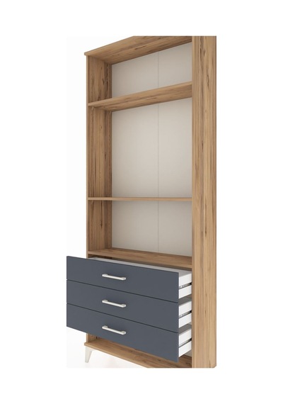 Arges Dolap 3 Raflı 3 Çekmeceli 88x30x221 Çam-antrasit Çam Arges Dolap 3 Raflı 3 Çekmeceli 88x30x221 Çam-antrasit Çam