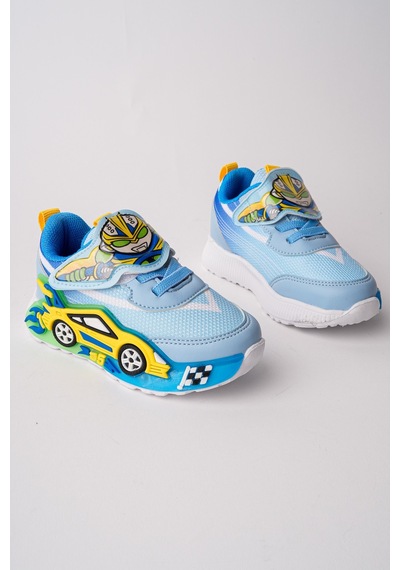 Muggo Car Cırtlı Arabalı Ve Işıklı Günlük Çocuk Sneaker Spor Ayakkabı Mavi