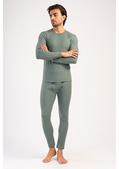 Yake Store Erkek Comfort O Yaka Uzun Kol Iclık Takım - Beıge Bej