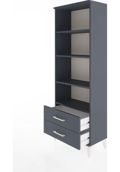 Arges Dolap 4 Raflı 2 Çekmeceli 60x30x163 Antrasit-antrasit Antrasit