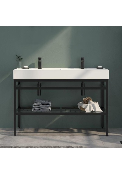 Orka Capetown 120 Takım Beyaz Lavabo Mat Sıyah 5003247 Diğer